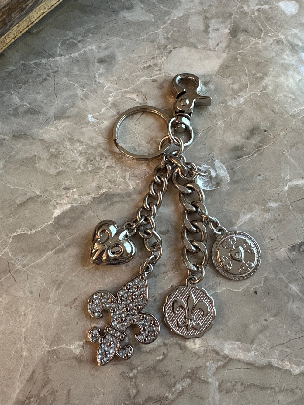 Kathy Van Zealand Fleur-de-Lis Bag charm or Keychain